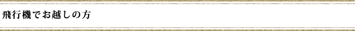 飛行機でお越しの方